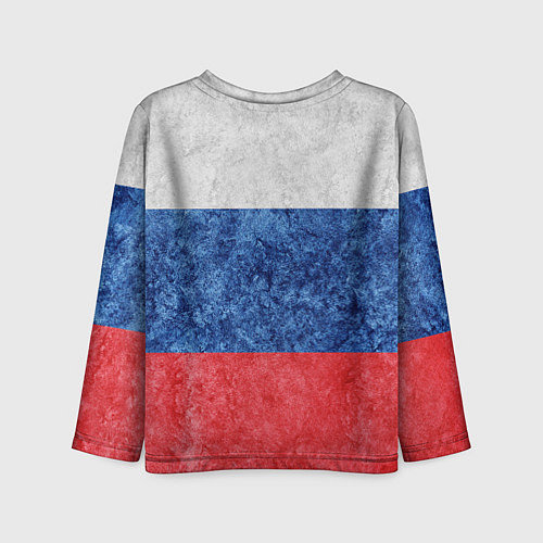 Детский лонгслив Флаг России разноцветный / 3D-принт – фото 2