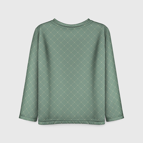 Детский лонгслив Паттерн сетка оливковый / 3D-принт – фото 2