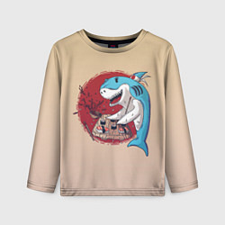 Лонгслив детский Sushi shark, цвет: 3D-принт