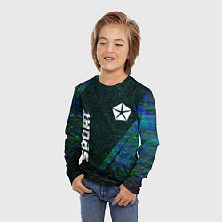 Лонгслив детский Jeep sport glitch blue, цвет: 3D-принт — фото 2