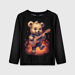 Лонгслив детский Плюшевый медведь играет на гитаре, цвет: 3D-принт