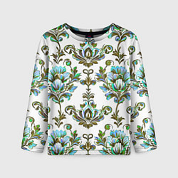 Лонгслив детский Цветочный винтажный узор, цвет: 3D-принт