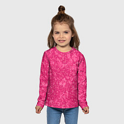 Лонгслив детский Яркий розовый абстракция, цвет: 3D-принт — фото 2