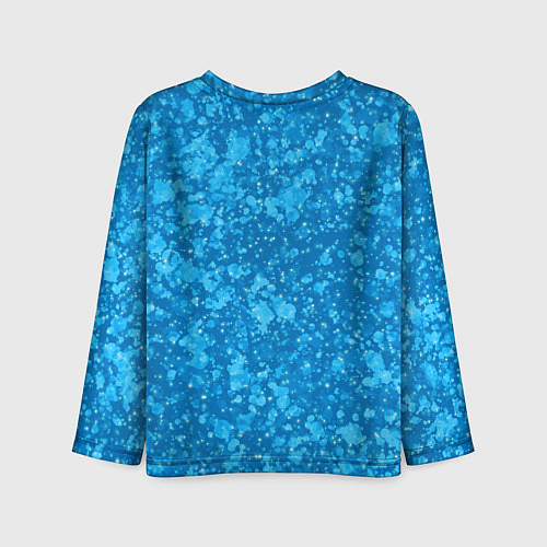 Детский лонгслив Ярко-голубой абстракция космический / 3D-принт – фото 2