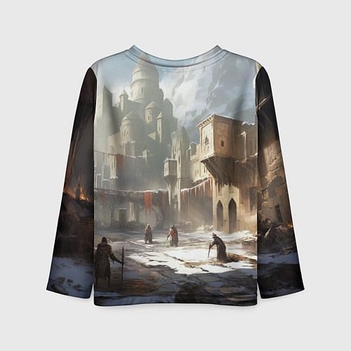 Детский лонгслив Assassins creed старинный город / 3D-принт – фото 2