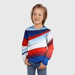 Лонгслив детский Волнистая абстракция в стиле минимализм, цвет: 3D-принт — фото 2