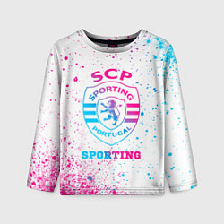 Лонгслив детский Sporting neon gradient style, цвет: 3D-принт