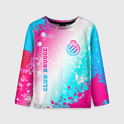 Лонгслив детский Club Brugge neon gradient style вертикально, цвет: 3D-принт