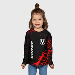 Лонгслив детский Changan red sport tires, цвет: 3D-принт — фото 2