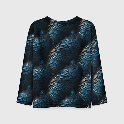 Детский лонгслив Синяя стальная броня / 3D-принт – фото 2
