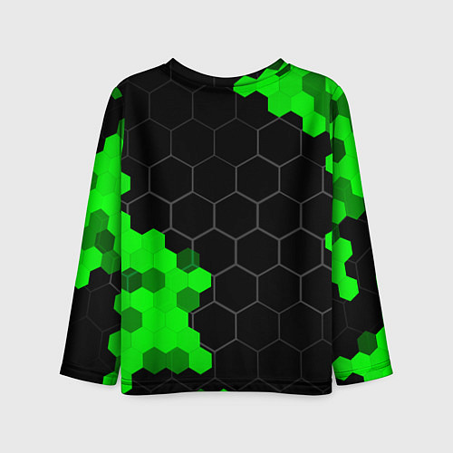 Детский лонгслив BYD green sport hexagon / 3D-принт – фото 2