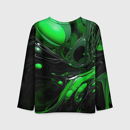 Детский лонгслив Green dark abstract geometry style / 3D-принт – фото 2