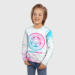 Лонгслив детский Leicester City neon gradient style, цвет: 3D-принт — фото 2