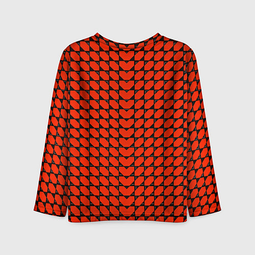 Детский лонгслив Красные лепестки шестиугольники / 3D-принт – фото 2