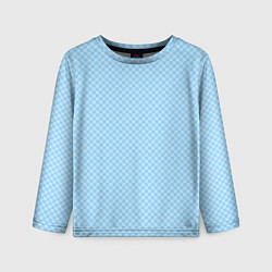 Лонгслив детский Светлый голубой паттерн мелкая шахматка, цвет: 3D-принт