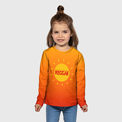 Лонгслив детский Orange sunshine reggae, цвет: 3D-принт — фото 2