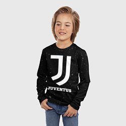 Лонгслив детский Juventus sport на темном фоне, цвет: 3D-принт — фото 2