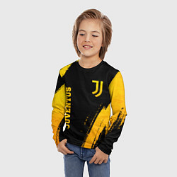 Лонгслив детский Juventus - gold gradient вертикально, цвет: 3D-принт — фото 2