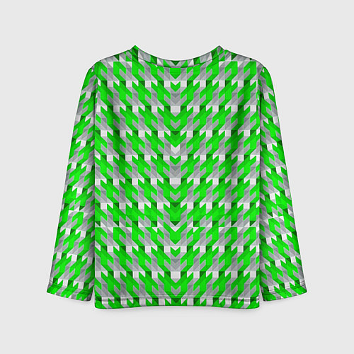Детский лонгслив Зелёно-белый паттерн / 3D-принт – фото 2