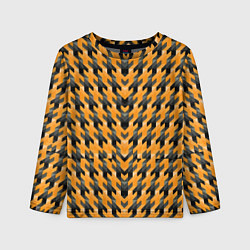 Лонгслив детский Чёрно-жёлтый паттерн, цвет: 3D-принт