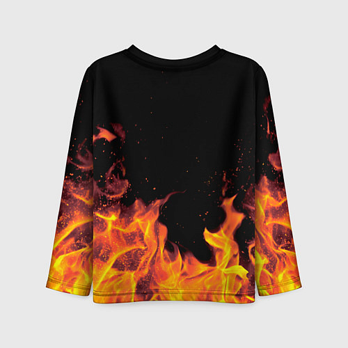 Детский лонгслив Роман - имя в огне / 3D-принт – фото 2