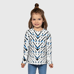 Лонгслив детский Black and blue stripes on a white background, цвет: 3D-принт — фото 2