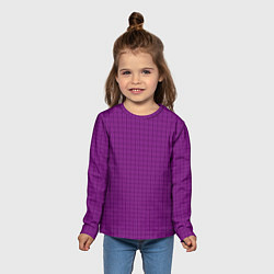 Лонгслив детский Ярко-фиолетовый однотонный с рисуноком, цвет: 3D-принт — фото 2