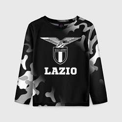Лонгслив детский Lazio sport на темном фоне, цвет: 3D-принт