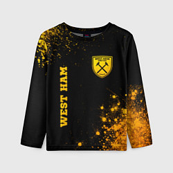 Лонгслив детский West Ham - gold gradient вертикально, цвет: 3D-принт