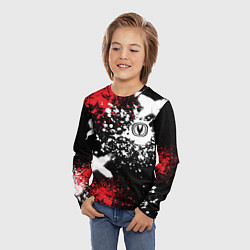 Лонгслив детский Логотип Чанган на фоне брызг красок, цвет: 3D-принт — фото 2