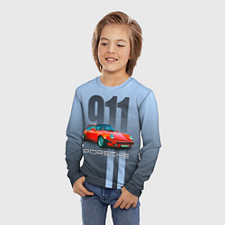 Лонгслив детский Винтажный автомобиль Porsche 911 Carrera, цвет: 3D-принт — фото 2
