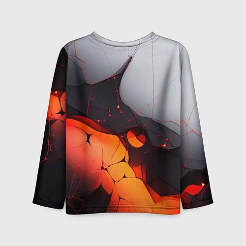 Детский лонгслив Объемная плита с красной лавой иллюстрация / 3D-принт – фото 2