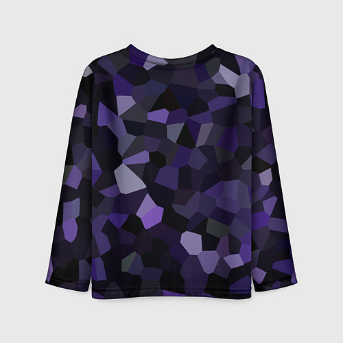 Детский лонгслив Кристаллизация темно-фиолетового / 3D-принт – фото 2