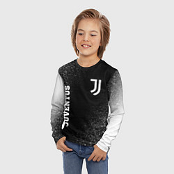 Лонгслив детский Juventus sport на темном фоне вертикально, цвет: 3D-принт — фото 2