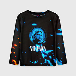 Лонгслив детский Nirvana рок бенд краски, цвет: 3D-принт