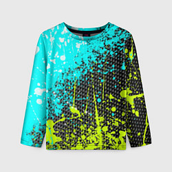 Лонгслив детский Брызги красок с геометрией, цвет: 3D-принт