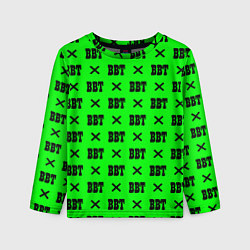 Лонгслив детский BBT logo green steel, цвет: 3D-принт