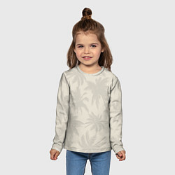 Лонгслив детский Бежевые пальмы паттерн, цвет: 3D-принт — фото 2