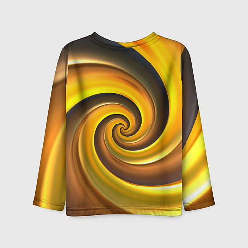 Детский лонгслив Модная сова и желтый спиральный фон / 3D-принт – фото 2