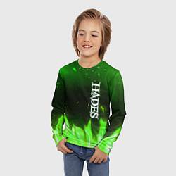 Лонгслив детский Logo Hades green hell fire, цвет: 3D-принт — фото 2