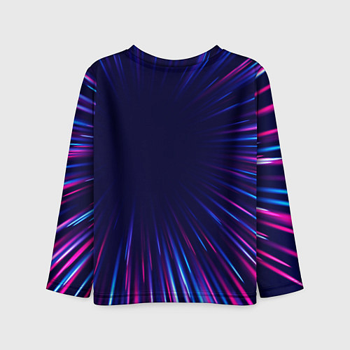 Детский лонгслив CreepyPasta neon blast lines / 3D-принт – фото 2