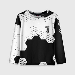 Лонгслив детский Juventus hexagon black sport, цвет: 3D-принт
