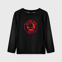 Детский лонгслив Skoda red logo