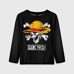 Лонгслив детский One piece - череп и кости, цвет: 3D-принт