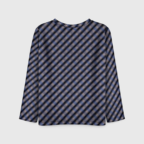 Детский лонгслив Чёрно-синий текстурированные полосы / 3D-принт – фото 2