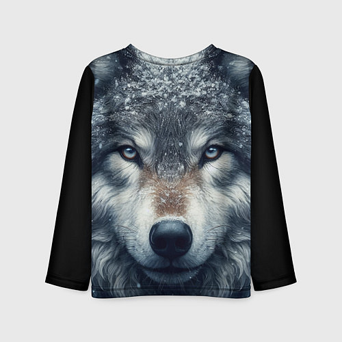 Детский лонгслив Морда волка - взгляд / 3D-принт – фото 2