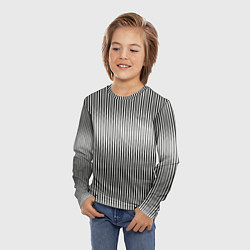 Лонгслив детский Серые вертикальные линии, цвет: 3D-принт — фото 2