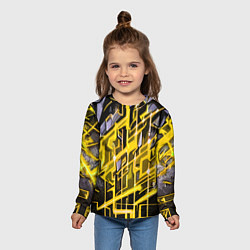 Лонгслив детский Yellow and white abstraction, цвет: 3D-принт — фото 2