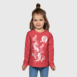 Лонгслив детский Карпы кои - любовь, цвет: 3D-принт — фото 2