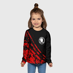 Лонгслив детский Skoda sport grunge, цвет: 3D-принт — фото 2